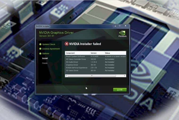 Nvidia Driver Download Failing